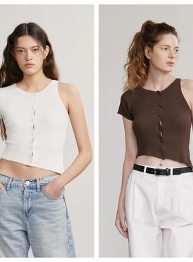 韩国afterhours直邮代购2025春秋女装针织衫背心修身时尚休闲上衣