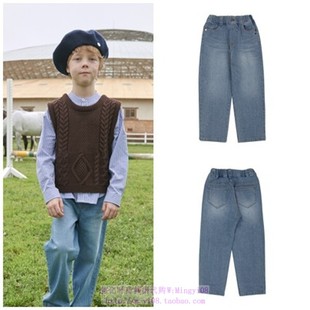 110 童装 155 2023秋春儿童中大童蓝色休闲牛仔长裤 been韩国代购