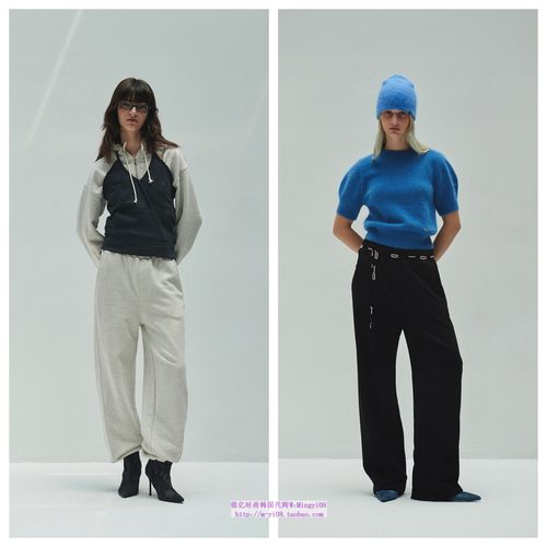 韩国diagonal直邮代购2024秋春休闲宽松抽绳百搭直筒休闲运动裤