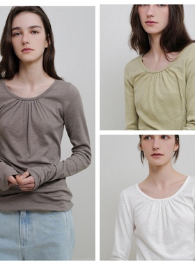 韩国andneeds直邮代购2025春秋女装百搭时尚圆领显瘦短袖T恤上衣