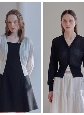 韩国afterhours直邮代购2025春秋女装天丝薄款针织开衫时尚上衣