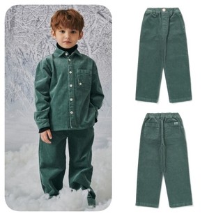 100 童装 165 2025秋冬男女儿童绿色灯芯绒长裤 been韩国直邮代购