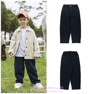 110 洋气童装 165 2023秋春儿童中大童海军蓝休闲长裤 been韩国代购