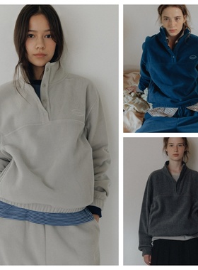 韩国andneeds直邮代购2025春秋女装时尚百搭套头休闲绒衣长袖卫衣