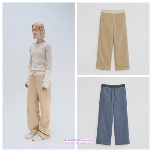 韩国diagonal直邮代购2024秋冬休闲舒适宽松简约百搭直筒纯色长裤