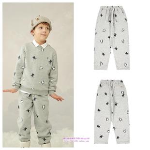 100 童装 165 2024秋冬儿童中大童灰色企鹅加绒裤 been韩国直邮代购