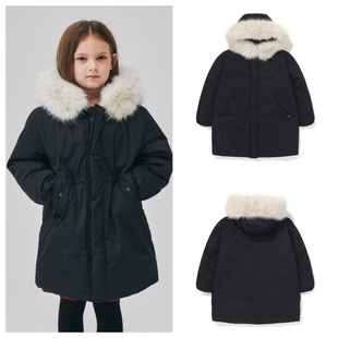 100 休闲鸭绒羽绒服童装 165 2025冬儿童海军蓝中长款 been韩国代购