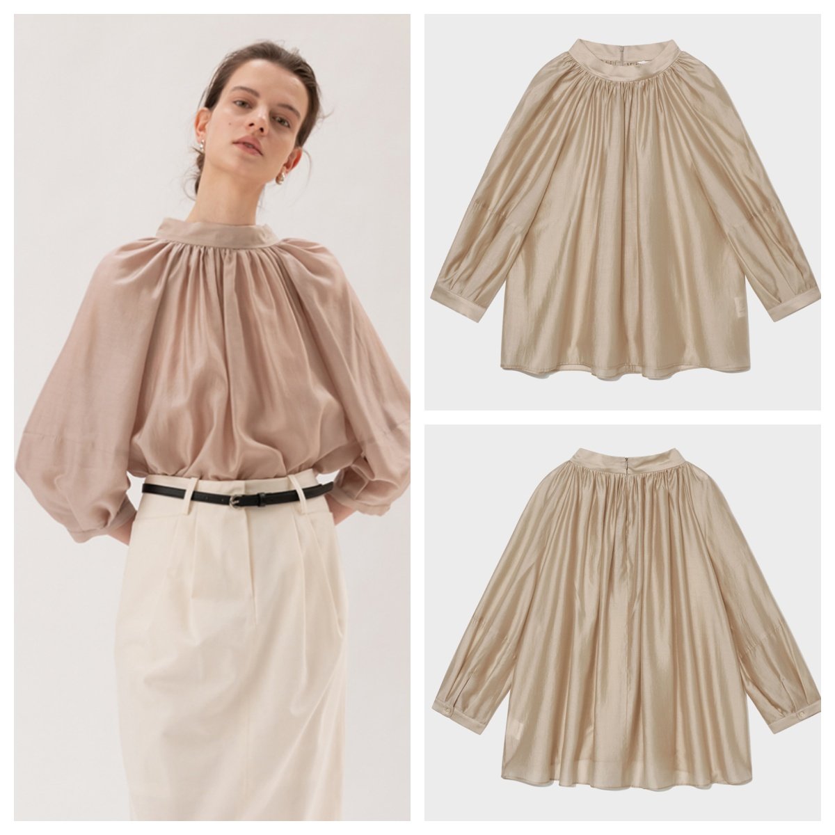 韩国KINDERSALMON直邮代购2024夏女装宽松时尚高级休闲衬衫上衣