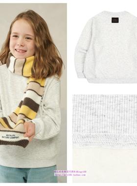 been韩国直邮代购2024秋冬儿童灰色抓绒套头休闲长袖T童装100-165