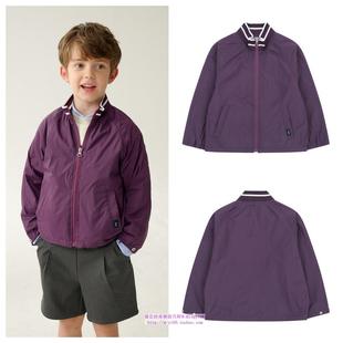 100 外套童装 165 2025春秋儿童紫红立领拉链休闲长袖 been韩国代购