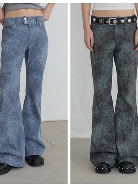韩国ordes直邮代购2025春秋宽松时尚百搭花朵直筒牛仔长裤女装
