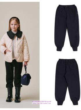 been韩国直邮代购2024秋春儿童中大童黑色收腿长裤童装100-165