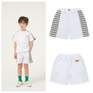 100 童装 165 2025春夏儿童中大童灰色条纹短裤 been韩国直邮代购