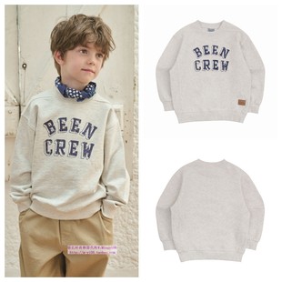 100 T恤童装 165 2024秋春儿童燕麦米套头休闲长袖 been韩国直邮代购