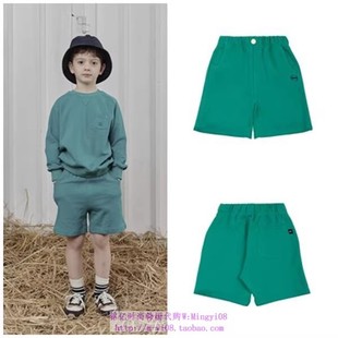 子100 裤 165 2023春秋儿童中大童绿色舒适休闲短裤 been韩国代购