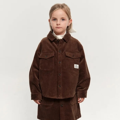 marithe kids韩国直邮代购2025秋春男女童灯芯绒外套童装140-150