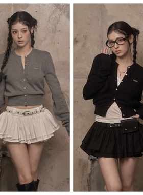 韩国khakipoint直邮代购2025秋冬女时尚百搭针织衫纯色长袖上衣