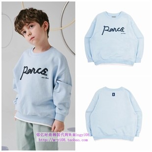 110 T恤童装 165 2024春秋儿童天蓝圆领套头休闲长袖 been韩国代购