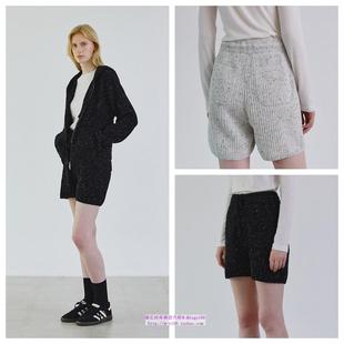 羊毛混纺针织百搭休闲半裤 2024秋冬女装 AROUND直邮代购 韩国STEP