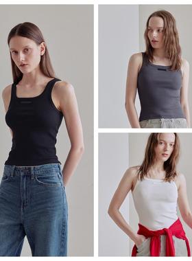 韩国afterhours直邮代购2025女装修身百搭时尚简约短款背心上衣