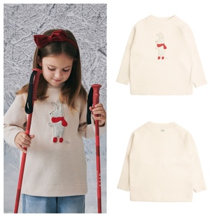 100 T恤童装 165 2025秋春儿童象牙白圆领套头长袖 been韩国直邮代购