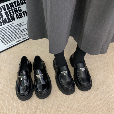 厚底黑色夏季英伦风小皮鞋女鞋女