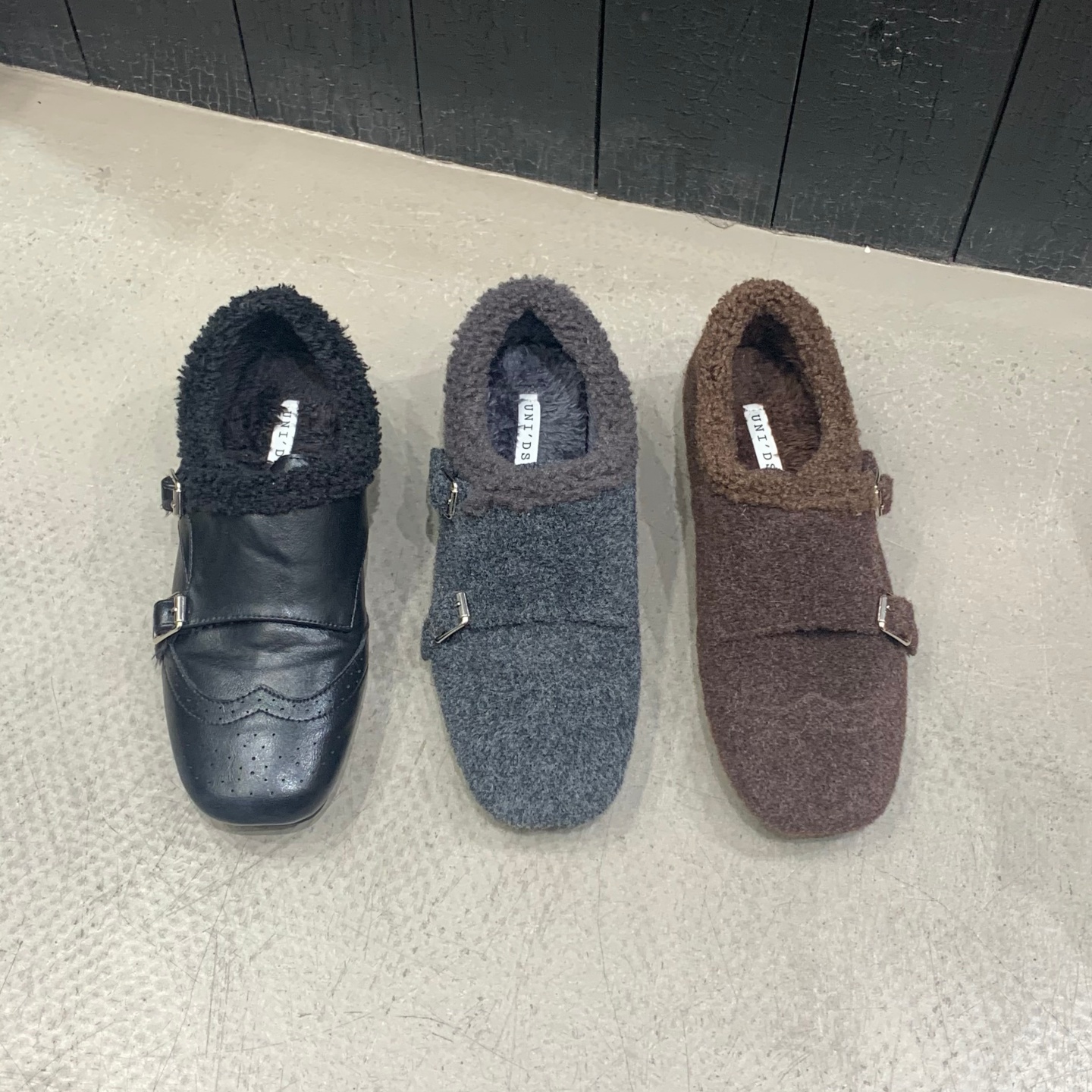 3cm！女冬季新款黑色纯色低跟休闲漆皮复古秋冬乐福鞋棉鞋毛毛鞋