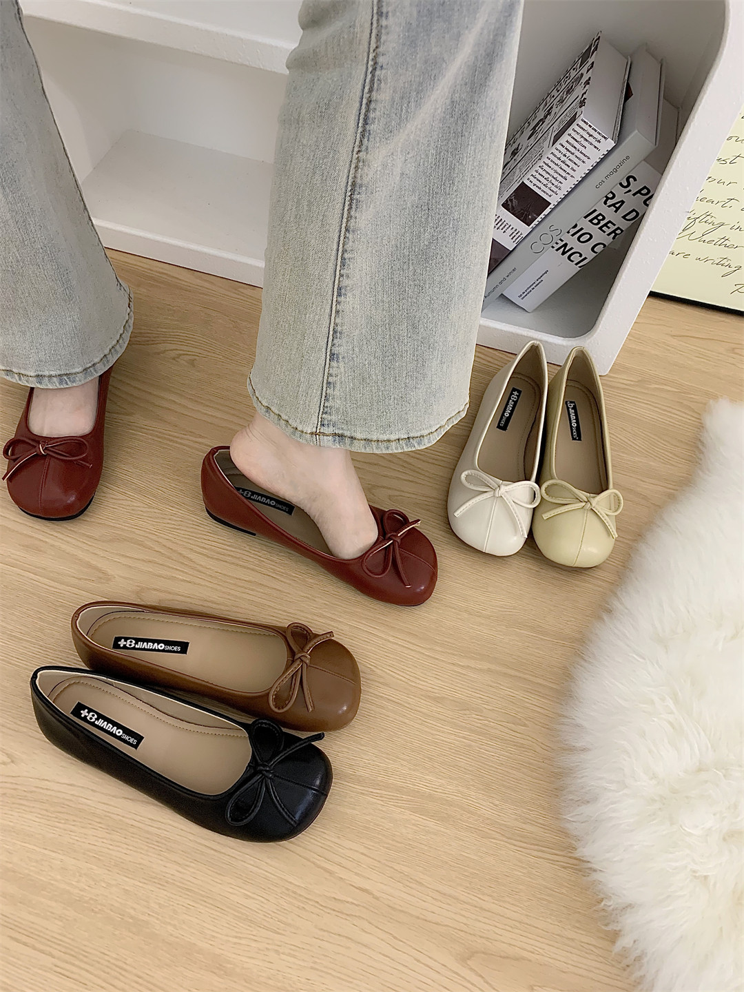 平底复古黑色小单鞋女鞋春秋2025新款夏季浅口软底蝴蝶结通勤瓢鞋