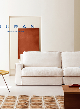 布染 中古多巴胺风直排客厅全拆洗亚麻白色布艺小户型三人沙发