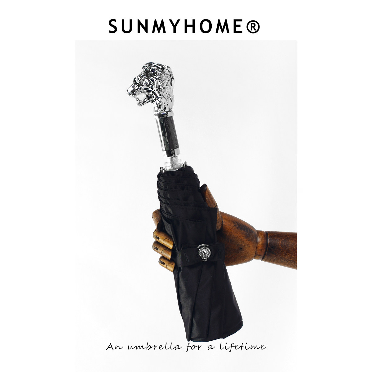 SUNMYHOME墨黛银狮商务高端雨伞