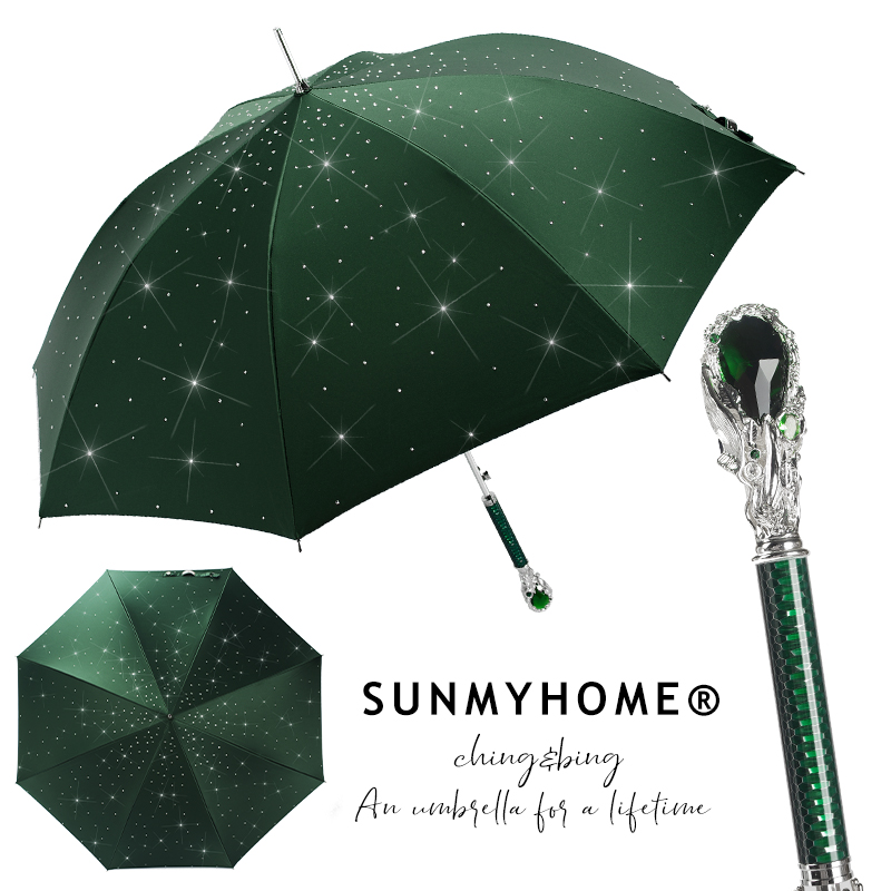 SUNMYHOME星空顶满钻宝石长柄伞