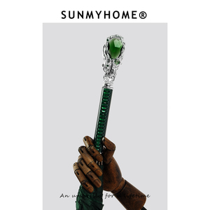 SUNMYHOME®蜂窝纹翡冷翠绿宝石雨伞长柄伞复古高档商务伞男晴雨伞