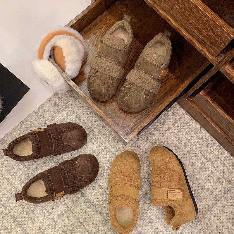 【羊羔绒魔术贴懒人鞋】加厚加绒保暖休闲鞋贝壳头,女鞋,时尚休闲鞋,淘宝优惠券,粉丝福利购,淘宝优惠卷