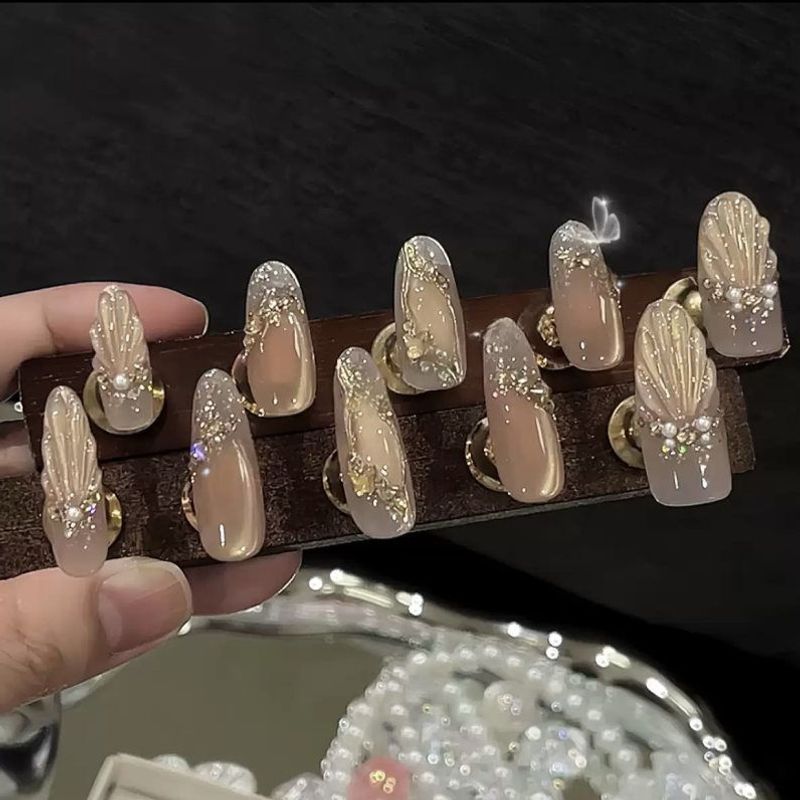 【我的楼兰】纯手工穿戴甲高级感轻奢气质显白猫眼精品美甲贴片