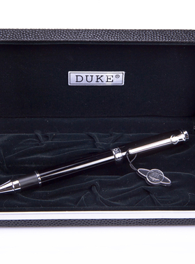 【团购礼品】正品德国duke公爵碳纤黑色礼盒宝珠笔金属杆签字笔公司男女士商务礼品创意礼物企业定制刻字logo