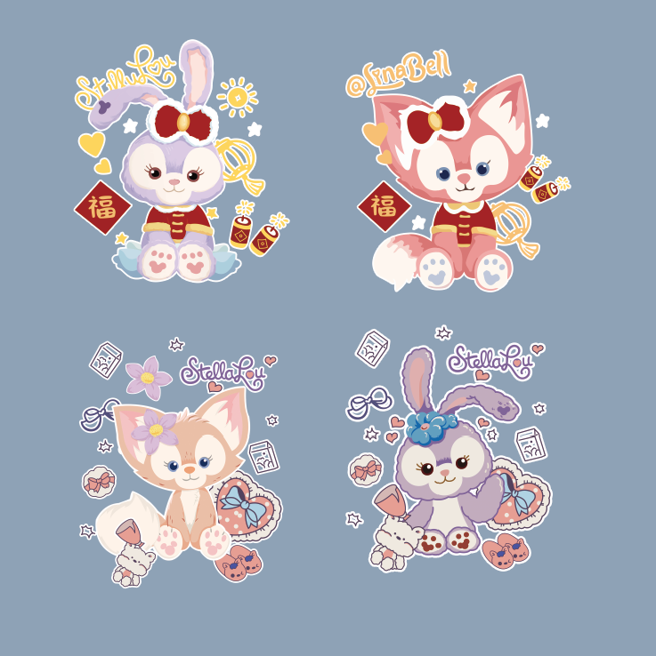 星黛露玲娜贝儿儿童热转印卫衣t桖印花贴纸 diy手工熨斗烫画贴