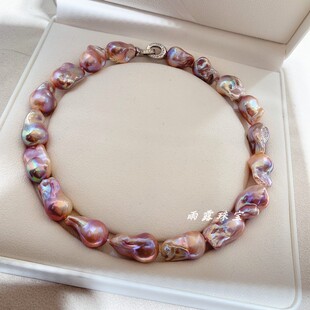 巴洛克异形淡水珍珠炫彩天然彩色超大锁骨项链颈链个性 欧美风 时尚