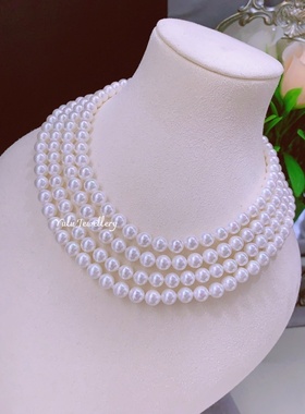 母贝珍珠多层颈链围脖项链经典