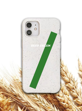 原创墨绿色条适用苹果13promax可降解手机壳iphone12全包78plus软