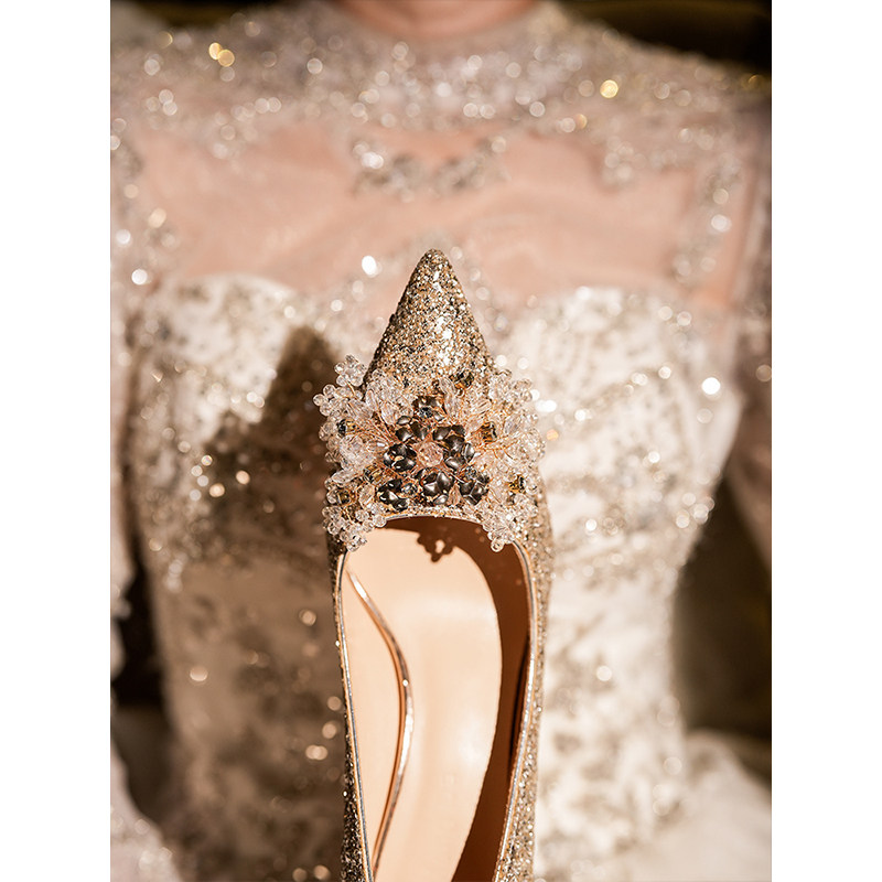 细跟粗跟不累脚香槟色送运费险