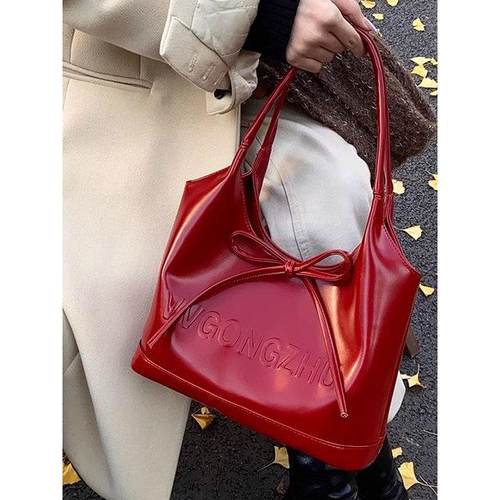 韩国流行结婚包包新娘包女红色托特包日常可用大包婚礼装钱大容量