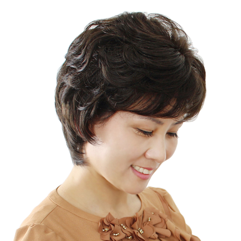 自然中老年逼真女款头套妈妈假发