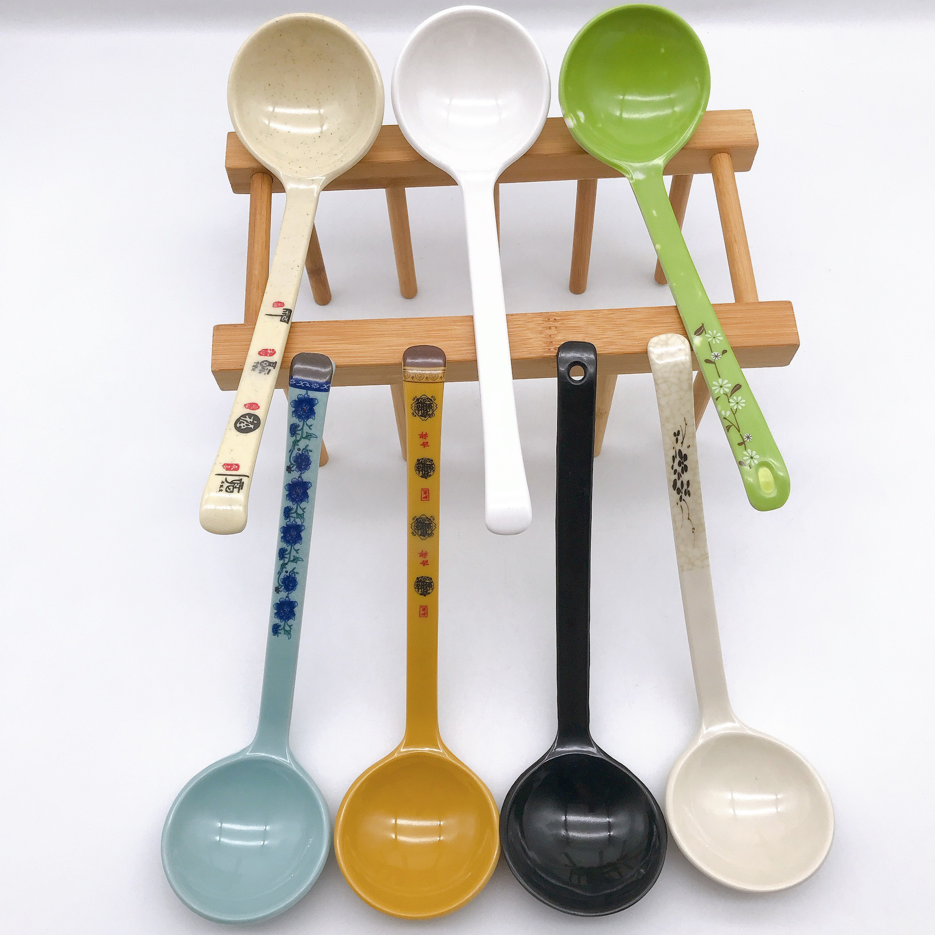 龟壳勺仿瓷塑料勺子长柄商用米线麻辣烫饭店汤匙调羹日式密胺餐具