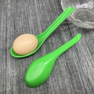 密胺塑料绿色勺子加厚防摔带勾食品级仿瓷喝汤勺长柄拉面馄饨羹匙