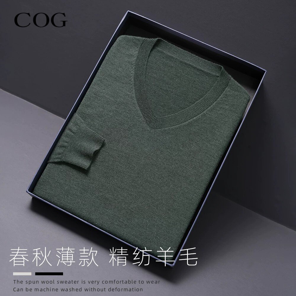 精纺羊毛衫男薄款可机洗26秋冬
