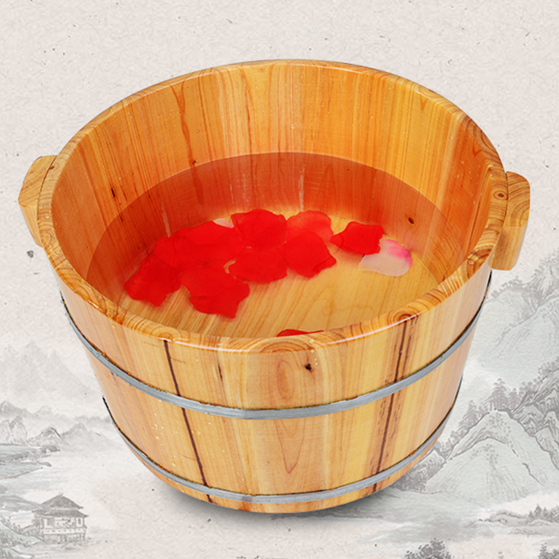 洗脚木盆足浴盆家用泡脚木桶小号足疗男女成人加厚香杉实木送礼品