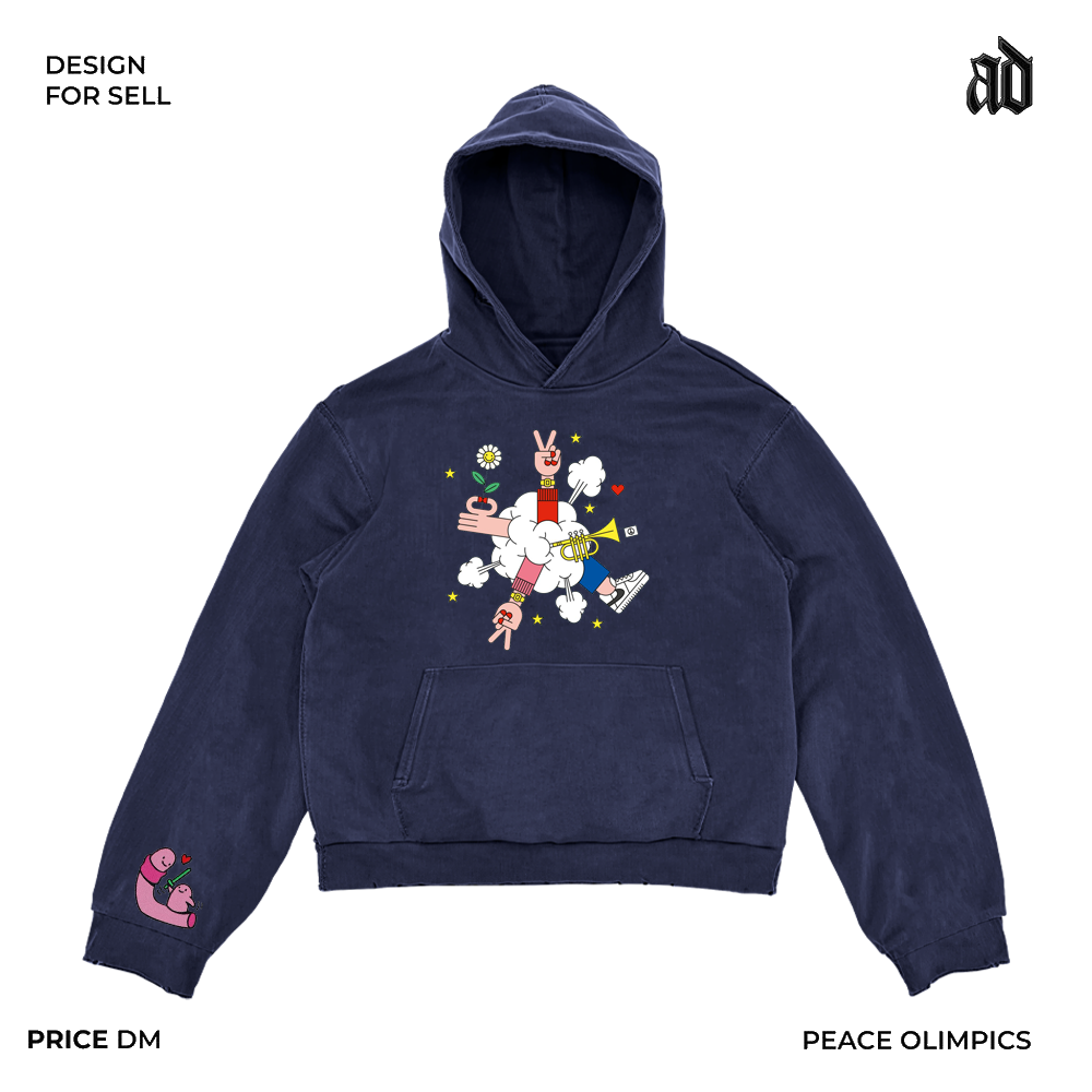 特价款！美式重磅！欧美ins风潮流抽象派嘻哈高街宽松连帽卫衣