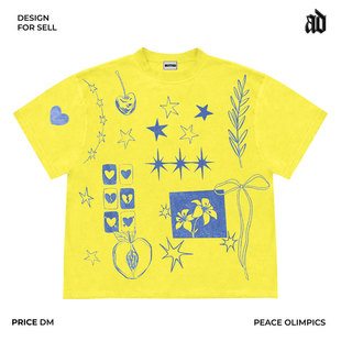 Mottled斑驳 设计师工作室！涂鸦ins风手绘印花tee重磅潮流短袖T