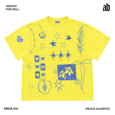 Mottled斑驳 设计师工作室！涂鸦ins风手绘印花tee重磅潮流短袖T