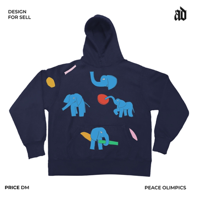 厚重感！亚文化版型！连帽卫衣灵动蓝象童真活力俏皮治愈可爱俏皮